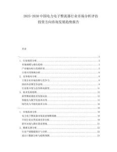 2025-2030中國電力電子整流器行業(yè)市場分析評估投資方向咨詢發(fā)展趨勢報告
