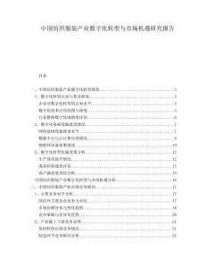 中國紡織服裝產業(yè)數(shù)字化轉型與市場機遇研究報告