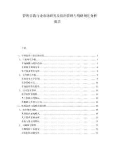 管理咨詢行業(yè)市場研究及組織管理與戰(zhàn)略規(guī)劃分析報(bào)告