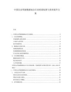 中國自動駕駛數(shù)據(jù)標(biāo)注行業(yè)質(zhì)量標(biāo)準(zhǔn)與效率提升方案