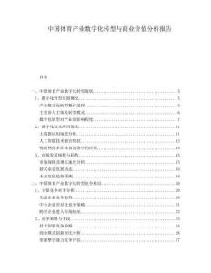 中國體育產(chǎn)業(yè)數(shù)字化轉(zhuǎn)型與商業(yè)價(jià)值分析報(bào)告