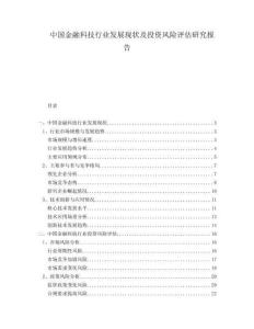 中國(guó)金融科技行業(yè)發(fā)展現(xiàn)狀及投資風(fēng)險(xiǎn)評(píng)估研究報(bào)告