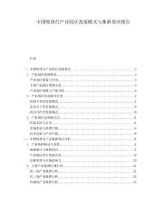 中國吸頂燈產(chǎn)業(yè)園區(qū)發(fā)展模式與集群效應(yīng)報(bào)告