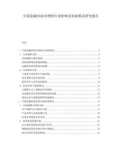 中國(guó)金融科技對(duì)理財(cái)行業(yè)影響及創(chuàng)新模式研究報(bào)告