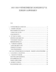 2025-2030中國智能穿戴設(shè)備行業(yè)深度剖析及產(chǎn)品發(fā)展趨勢與品牌落地報告
