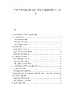 中國智能駕駛計算芯片產(chǎn)業(yè)鏈協(xié)同發(fā)展策略研究報告