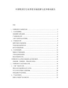 中國吸頂燈行業(yè)季度市場監(jiān)測與競爭格局報告