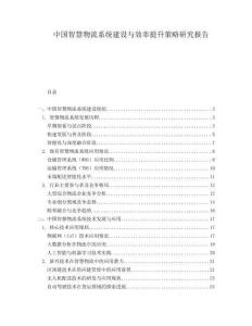 中國智慧物流系統(tǒng)建設與效率提升策略研究報告