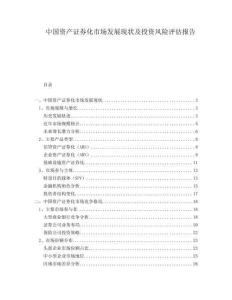 中國(guó)資產(chǎn)證券化市場(chǎng)發(fā)展現(xiàn)狀及投資風(fēng)險(xiǎn)評(píng)估報(bào)告