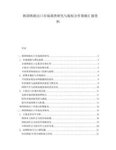 韓國(guó)韓劇出口市場(chǎng)調(diào)查研究與版權(quán)合作策略匯報(bào)資料