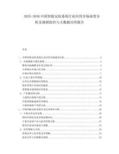 2025-2030中國智能安防系統(tǒng)行業(yè)應用市場深度分析及視頻監(jiān)控與大數(shù)據(jù)應用報告