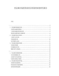 貴金屬市場(chǎng)投資前景分析展望深度研究報(bào)告