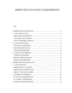 植物蛋白飲料行業(yè)競爭格局與渠道拓展策略研究