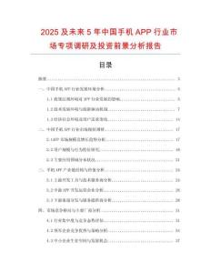 2025及未來5年中國手機APP行業市場專項調研及投資前景分析報告