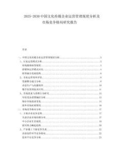 2025-2030中國文化傳媒企業(yè)運營管理現(xiàn)狀分析及市場競爭格局研究報告