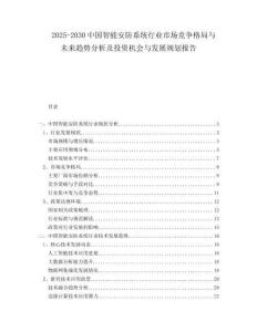 2025-2030中國智能安防系統(tǒng)行業(yè)市場競爭格局與未來趨勢(shì)分析及投資機(jī)會(huì)與發(fā)展規(guī)劃報(bào)告