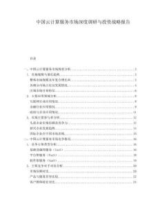 中國云計算服務(wù)市場深度調(diào)研與投資戰(zhàn)略報告