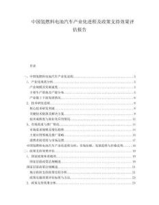 中國氫燃料電池汽車產(chǎn)業(yè)化進程及政策支持效果評估報告