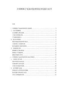 中國(guó)鋰離子電池回收利用技術(shù)發(fā)展白皮書