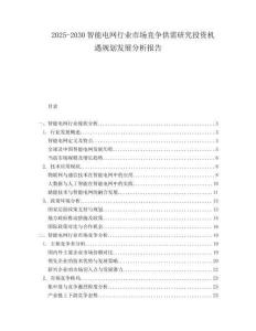 2025-2030智能電網(wǎng)行業(yè)市場(chǎng)競(jìng)爭(zhēng)供需研究投資機(jī)遇規(guī)劃發(fā)展分析報(bào)告