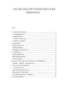 2025-2030中國云計(jì)算產(chǎn)業(yè)市場競爭態(tài)勢(shì)與未來發(fā)展趨勢(shì)研究論文