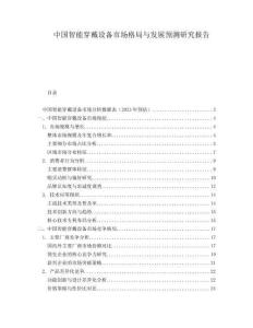 中國(guó)智能穿戴設(shè)備市場(chǎng)格局與發(fā)展預(yù)測(cè)研究報(bào)告