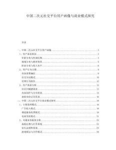 中國二次元社交平臺(tái)用戶畫像與商業(yè)模式探究