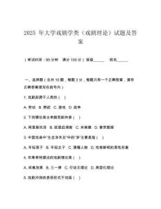 2025 年大學戲劇學類（戲劇理論）試題及答案
