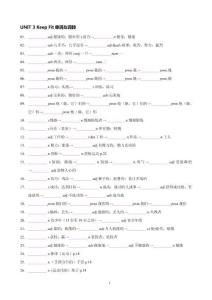 2024新人教版英語七年級下UNIT 3單詞詞轉默寫單（含答案）