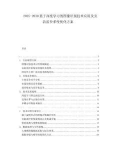 2025-2030基于深度學習的圖像識別技術應用及安防監控系統優化方案