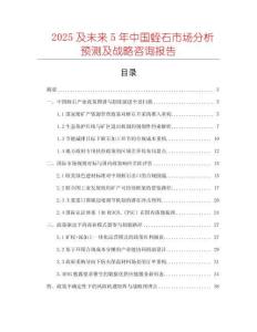 2025及未來5年中國蛭石市場分析預測及戰略咨詢報告