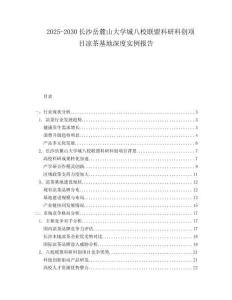 2025-2030長沙岳麓山大學城八校聯盟科研科創項目涼茶基地深度實例報告