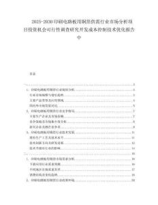 2025-2030印刷電路板用銅箔供需行業(yè)市場分析項(xiàng)目投資機(jī)會(huì)可行性調(diào)查研究開發(fā)成本控制技術(shù)優(yōu)化報(bào)告中