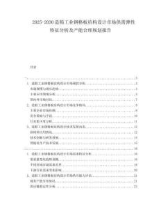 2025-2030造船工業鋼格板結構設計市場供需彈性特征分析及產能合理規劃報告