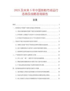 2025及未來5年中國鐵粉市場運(yùn)行態(tài)勢及戰(zhàn)略咨詢報(bào)告