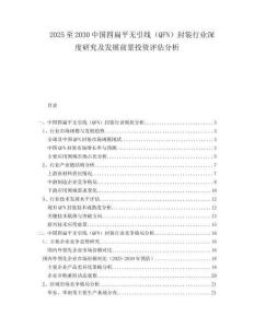2025至2030中國四扁平無引線（QFN）封裝行業(yè)深度研究及發(fā)展前景投資評(píng)估分析
