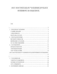2025-2030印度信息技術(shù)產(chǎn)業(yè)發(fā)展現(xiàn)狀及外包業(yè)務(wù)轉(zhuǎn)型策略和行業(yè)市場(chǎng)前景研究