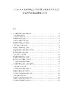 2025-2030玉石雕刻藝術品市場文化深度探究及歷史高度與創新品牌投入價值