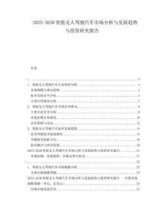 2025-2030智能無人駕駛汽車市場分析與發展趨勢與投資研究報告
