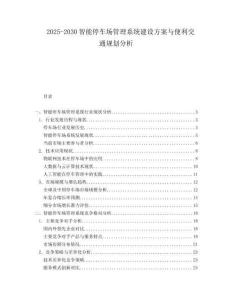 2025-2030智能停車場管理系統(tǒng)建設(shè)方案與便利交通規(guī)劃分析