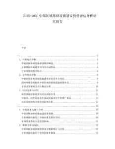 2025-2030中部區域基礎設施建設投資評估分析研究報告
