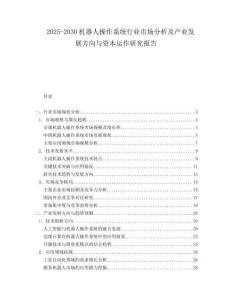 2025-2030機(jī)器人操作系統(tǒng)行業(yè)市場分析及產(chǎn)業(yè)發(fā)展方向與資本運(yùn)作研究報告