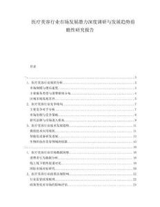 醫療美容行業市場發展潛力深度調研與發展趨勢前瞻性研究報告