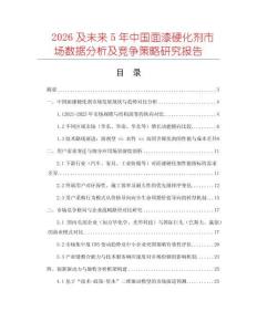2026及未來5年中國面漆硬化劑市場數據分析及競爭策略研究報告