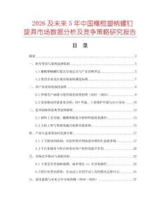2026及未來5年中國橄欖塑柄螺釘旋具市場數據分析及競爭策略研究報告