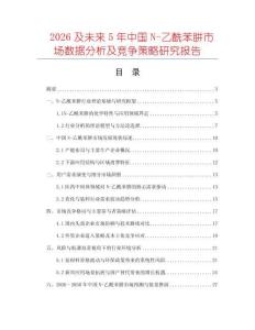 2026及未來5年中國(guó)N-乙酰苯肼市場(chǎng)數(shù)據(jù)分析及競(jìng)爭(zhēng)策略研究報(bào)告