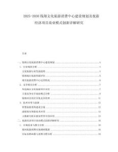 2025-2030錢翔文化旅游消費中心建設規(guī)劃及夜游經(jīng)濟項目商業(yè)模式創(chuàng)新詳解研究