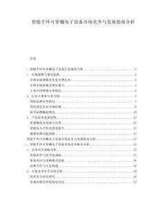 智能手環(huán)可穿戴電子設(shè)備市場競爭與發(fā)展指南分析