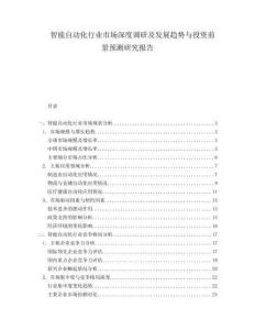 智能自動(dòng)化行業(yè)市場(chǎng)深度調(diào)研及發(fā)展趨勢(shì)與投資前景預(yù)測(cè)研究報(bào)告