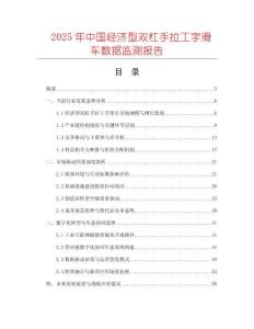 2025年中國(guó)經(jīng)濟(jì)型雙杠手拉工字滑車數(shù)據(jù)監(jiān)測(cè)報(bào)告